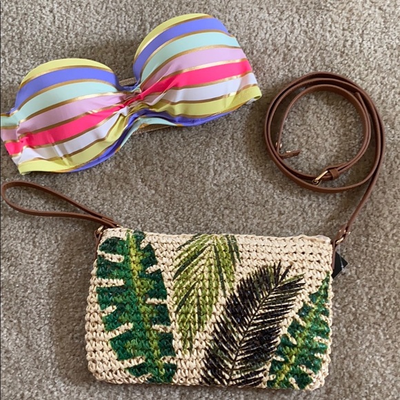 Crossbody 🏝 wristlet straw bag ☀️ - Picture 12 of 15